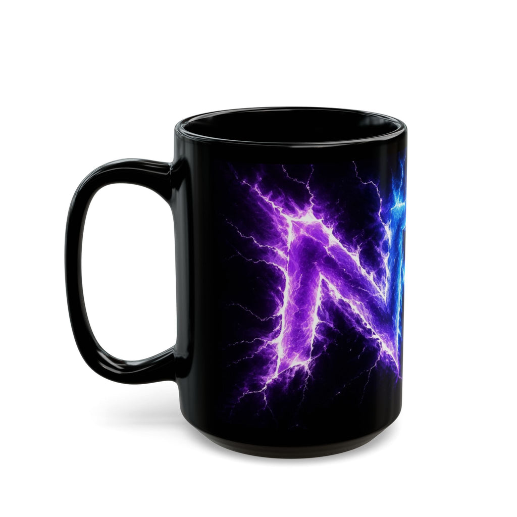 NRG Fitness Center Black Mug — Electric Logo (15oz)