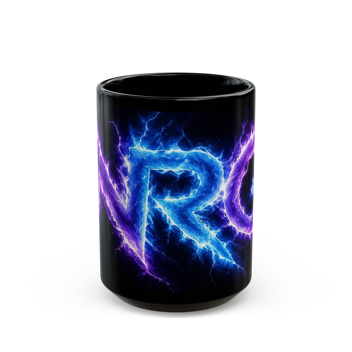 NRG Fitness Center Black Mug — Electric Logo (15oz)