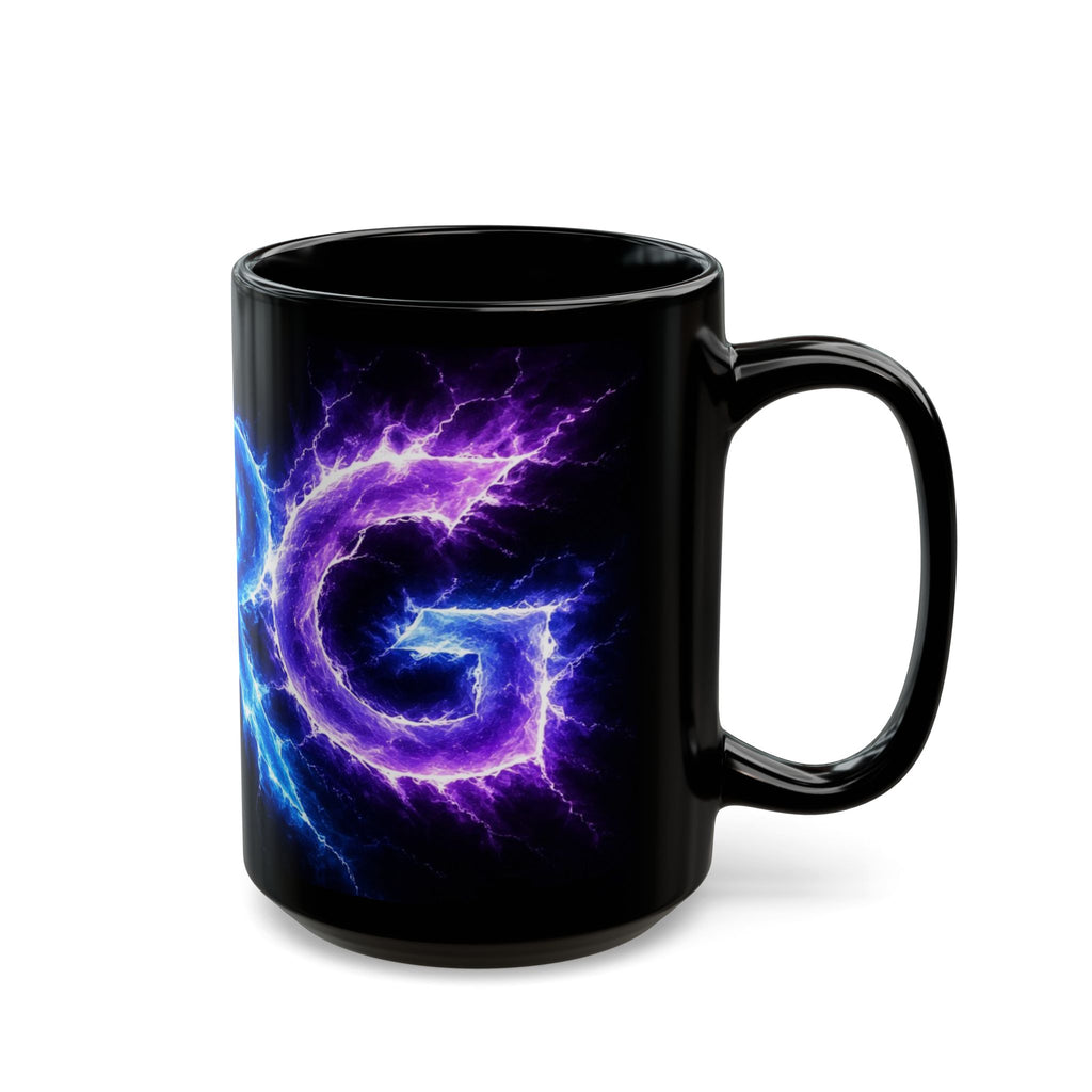 NRG Fitness Center Black Mug — Electric Logo (15oz)