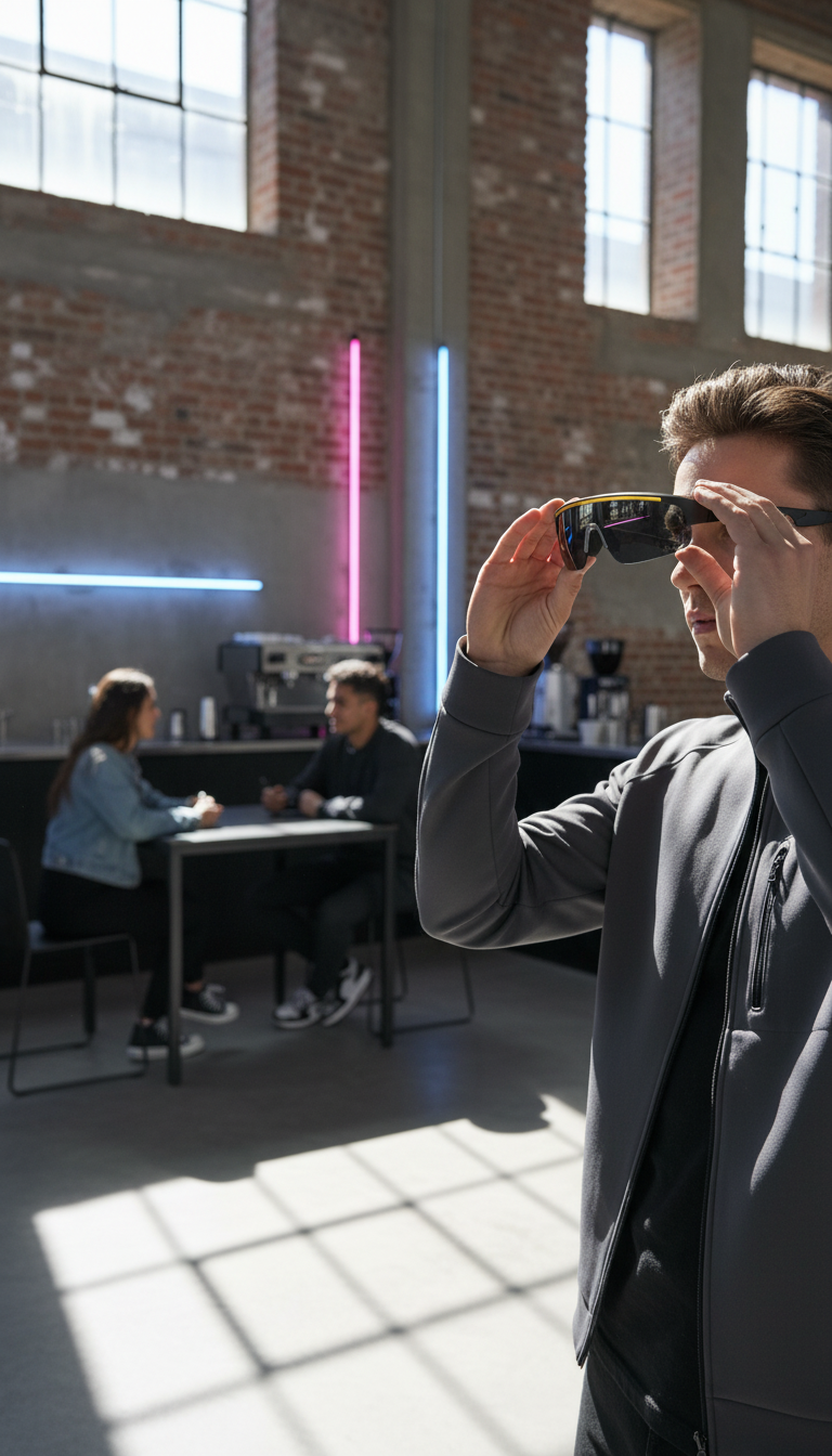 Fitness Tracking Eyewear in use