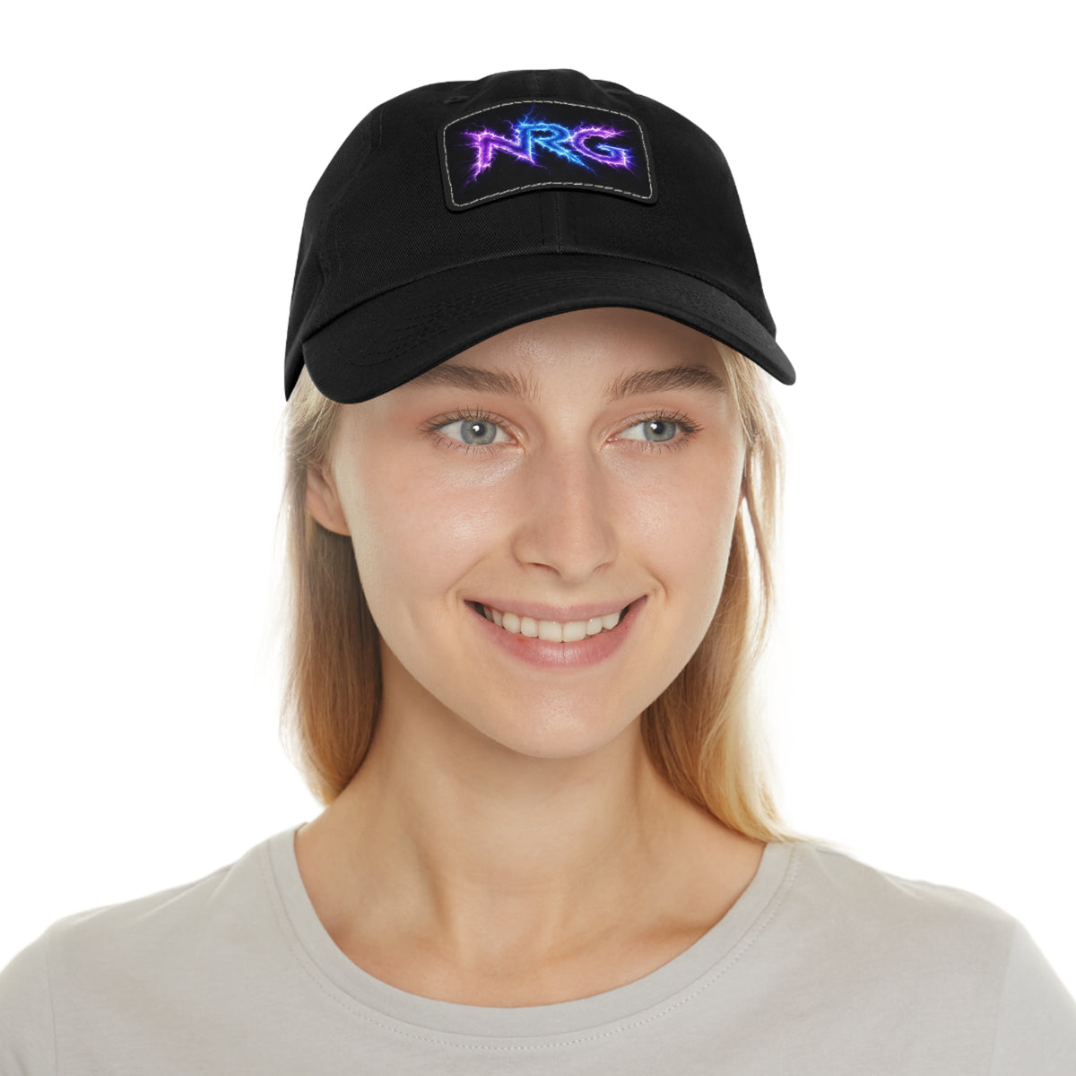 NRG Fitness Center Dad Hat — Leather Patch (Black)