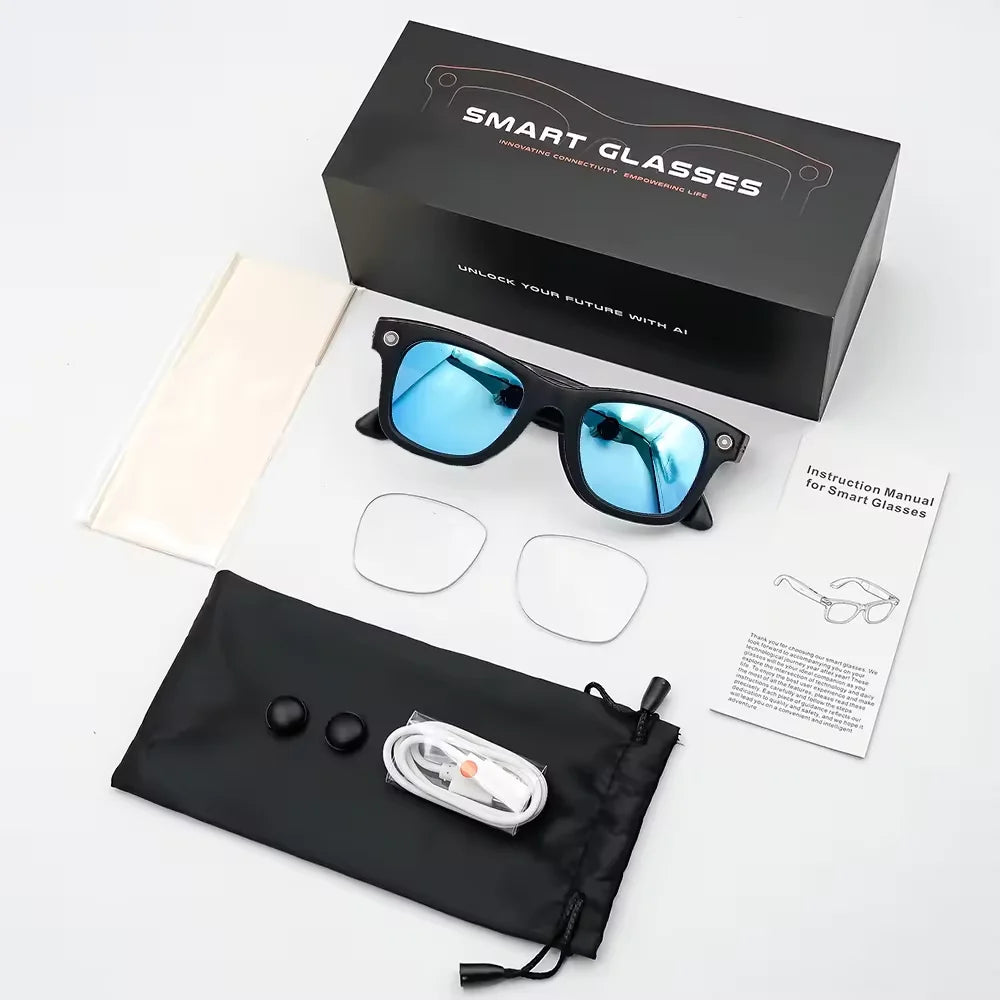 AI Smart Camera Glasses — 8MP, Voice Assistant & Live Translation