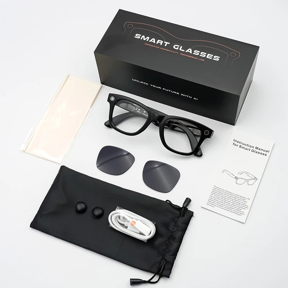 AI Smart Camera Glasses — 8MP, Voice Assistant & Live Translation