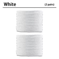 White elastic flat shoelaces 2-pair pack